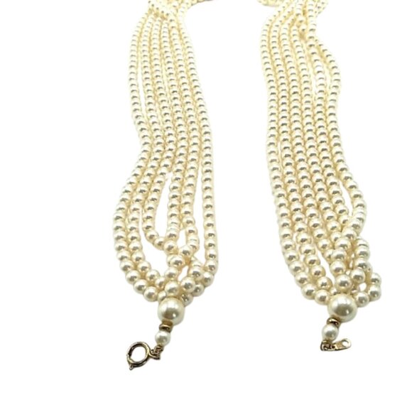 Multi-strand Faux Pearl Necklace - Picture 3 of 11
